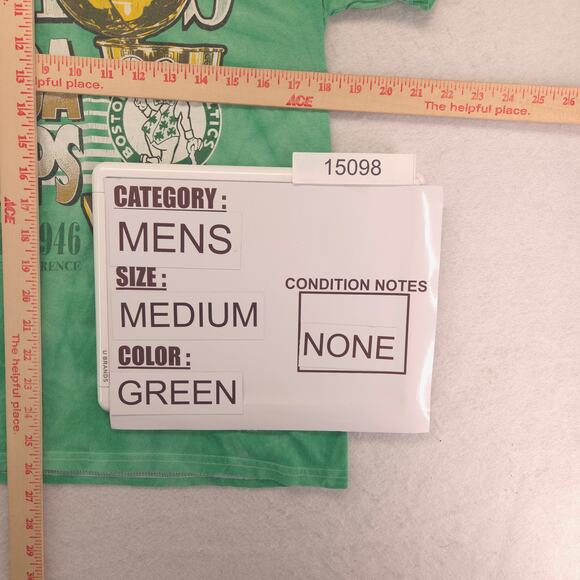 Mitchell & Ness Boston Celtics Crew Neck Basketball Shirt Mens Size M Green - Picture 8 of 9